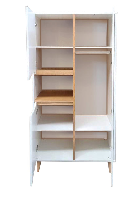 Pericles 3-delige kamer (bed L 120 x B 60 cm + commode + kast met 5 deuren) Boho White