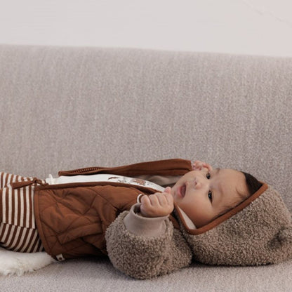 Feetje Bouclé jasje met kap - Wild World Brown Jongen
