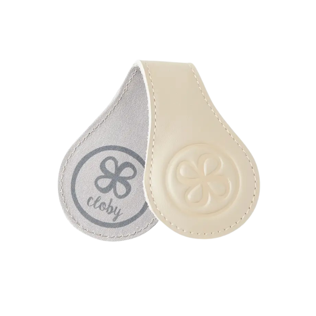 Cloby Leather Clips Beige