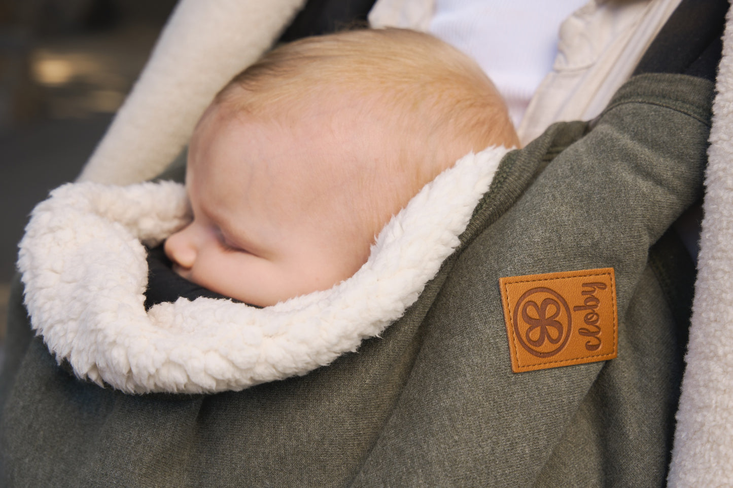 Cloby Couverture pour berceau, parc ou siège-auto multifunctionnel Teddy Forest Green