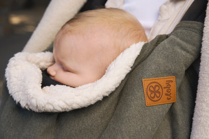 Cloby Couverture pour berceau, parc ou siège-auto multifunctionnel Teddy Forest Green