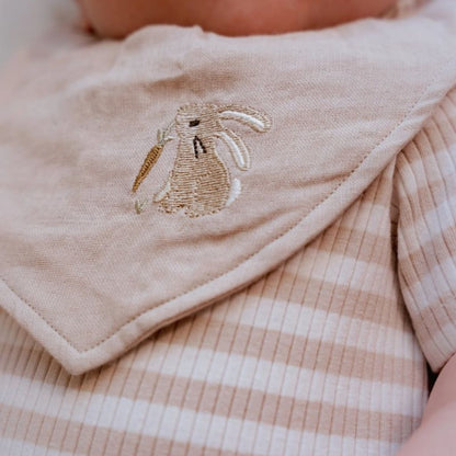 Little Dutch Bavoir bandana Newborn Naturals Baby Bunny blanc -  2 pièces
