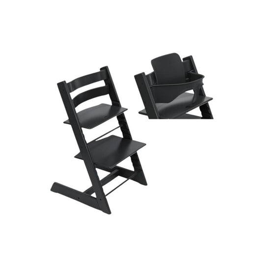 Stokke® Eetstoel Tripp Trapp® + Baby Set² zwart