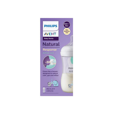Philips AVENT Biberon Natural Response AirFree Eléphant transparent 260 ml - 3 pièces