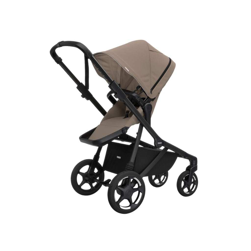 Thule 2 en 1 Poussette Sleek2 Tinted Taupe + Nacelle Tinted Taupe + Chancelière Noire Gratuite