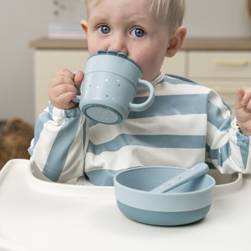Done by Deer Slabbetje met mouwen Stripes  Blue