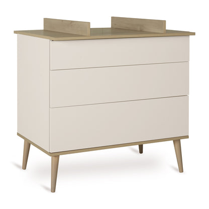 Quax Chambre de bebe 3 pièces (lit evolutif L 14 x Lg 7 cm - commode - armoire 3 portes) Flow Clay