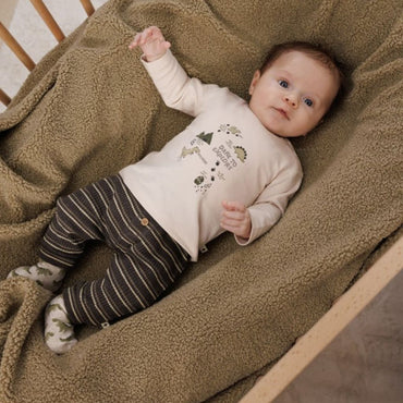 Feetje Broek rib met streep - Rawrsome Anthracite melange Jongen