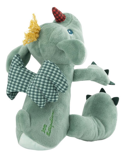 LILLIPUTIENS - Hochet D’activités Joe Le Dragon - Peluche Interactive Bébé Avec Miroir, Grelot Et Papier Bruissant - Jouet D'éveil Sensoriel Et Motricité Dès 9 Mois
