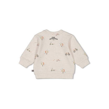 Feetje Sweater AOP - Mini Adventure m 68 Offwhite Melange Jongens