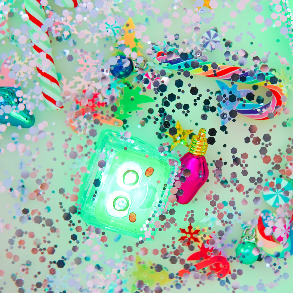 Glo Pals Jouet de bain Light up cubes de Noël - 4 pièces