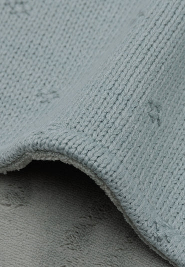 Jollein Couverture d'hiver pour lit Cosy Knit Sea Green coton Lg 150 x L 100 cm