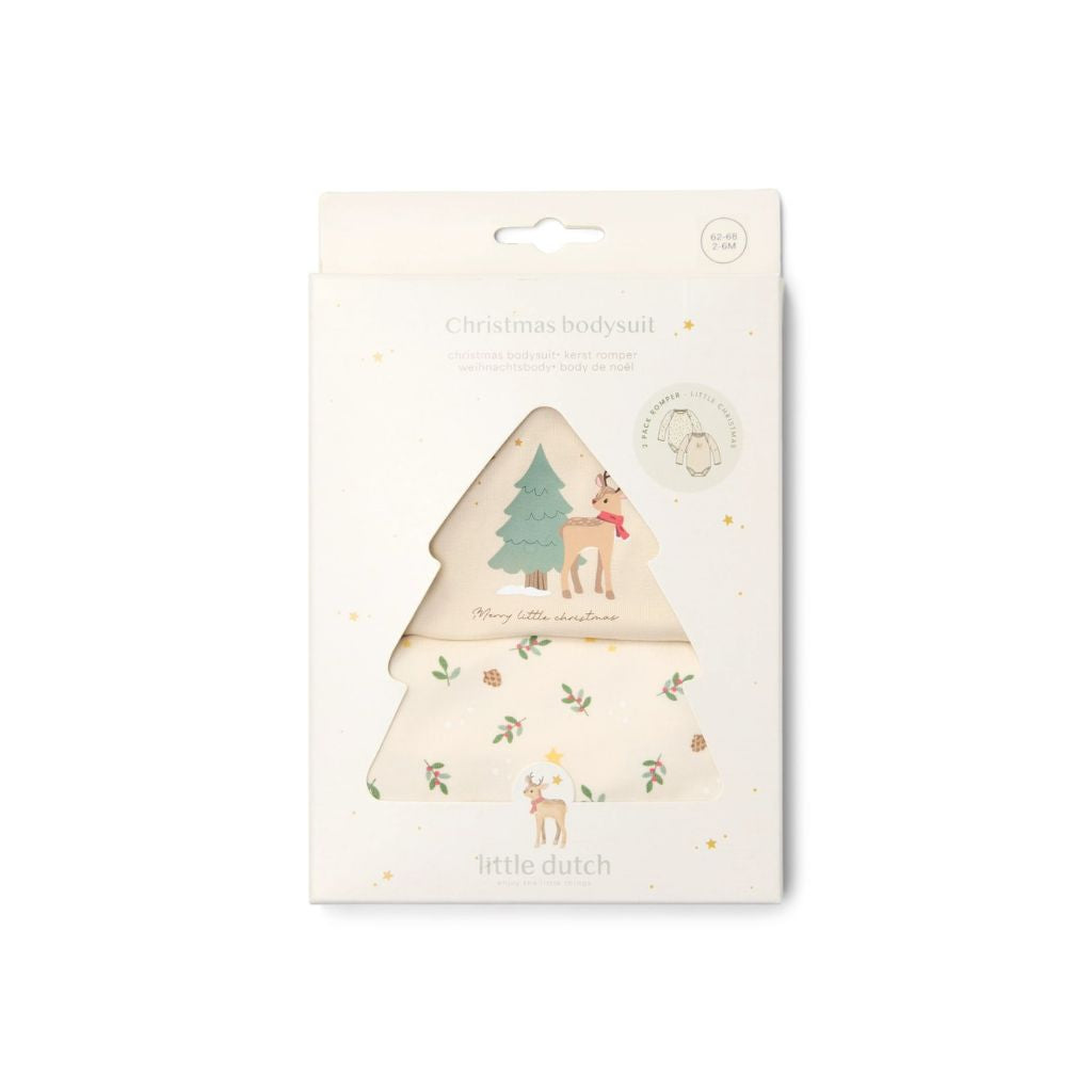 Little Dutch Body manches longues Little Christmas 50/56 - 2 pièces
