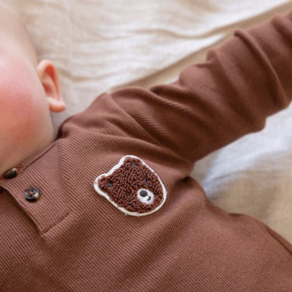 Feetje t-shirt lange mouw rib - Wild World Brown Jongen