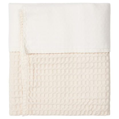 Koeka Couverture pour berceau ou parc Amsterdam Cotton fleece wafel Natural