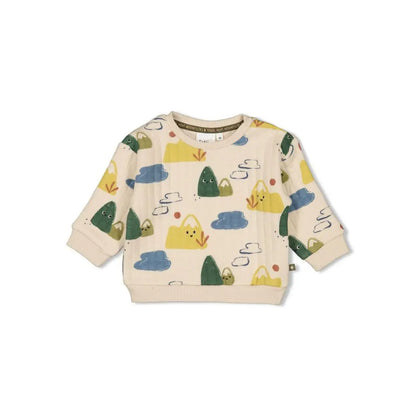 Feetje Sweater Mountain Sand met motief
