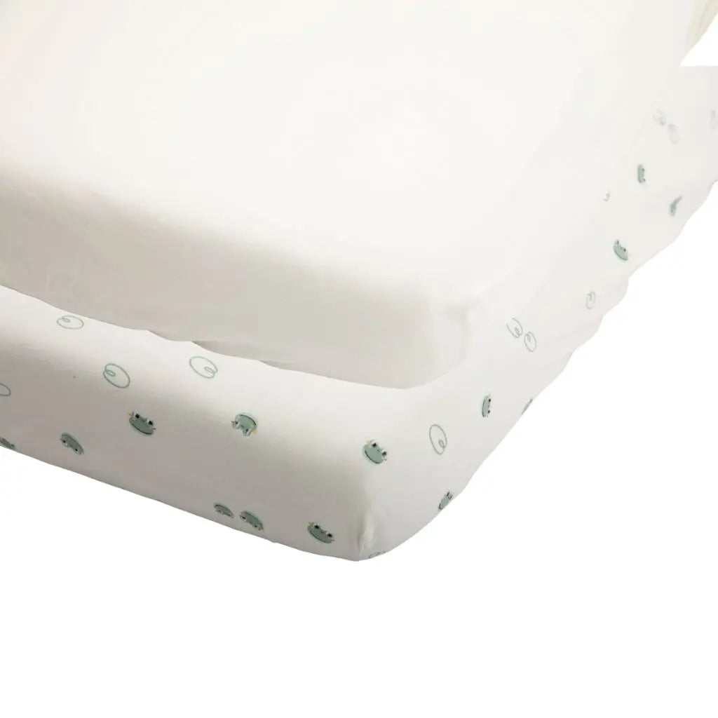 Dreambee Hoeslaken voor wieg Oscar Kikkers 50 x 90 cm - 2 stuks