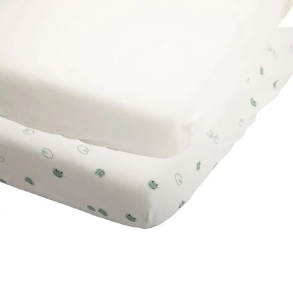 Dreambee Hoeslaken voor wieg Oscar Kikkers 50 x 90 cm - 2 stuks