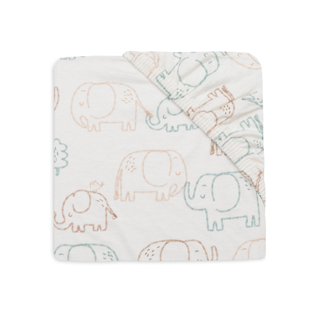 Jollein Hoeslaken jersey Elephant Tales 40/50 x 80/90 cm
