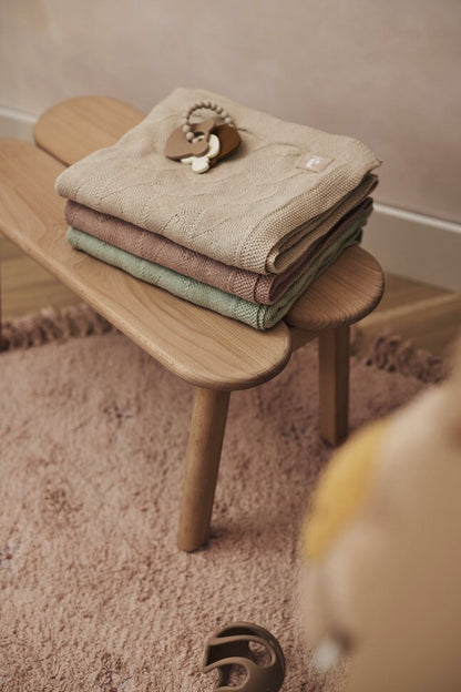 Jollein Couverture pour berceau ou parc Shell Knit Wild Rose