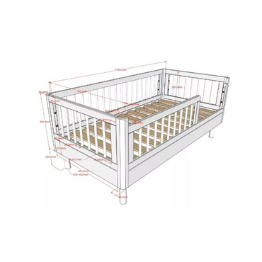 Jaxx Lit pour enfant Forrest Hêtre blanc L 14 x Lg 7 cm