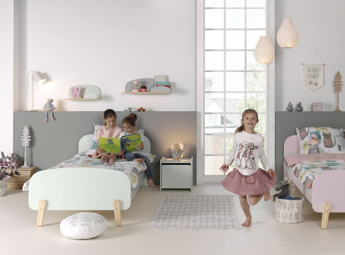 Jaxx wandplank Kiddy 45 cm roze