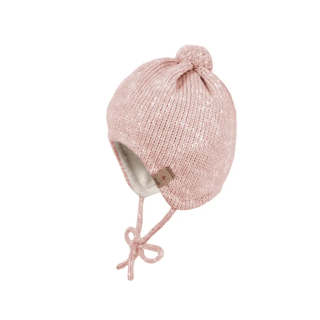 Maximo Muts met oorbescherming fleece in ponpon roze