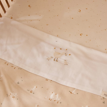 Little Dutch Drap pour berceau brodé Little Goose blanc 70 x 100 cm