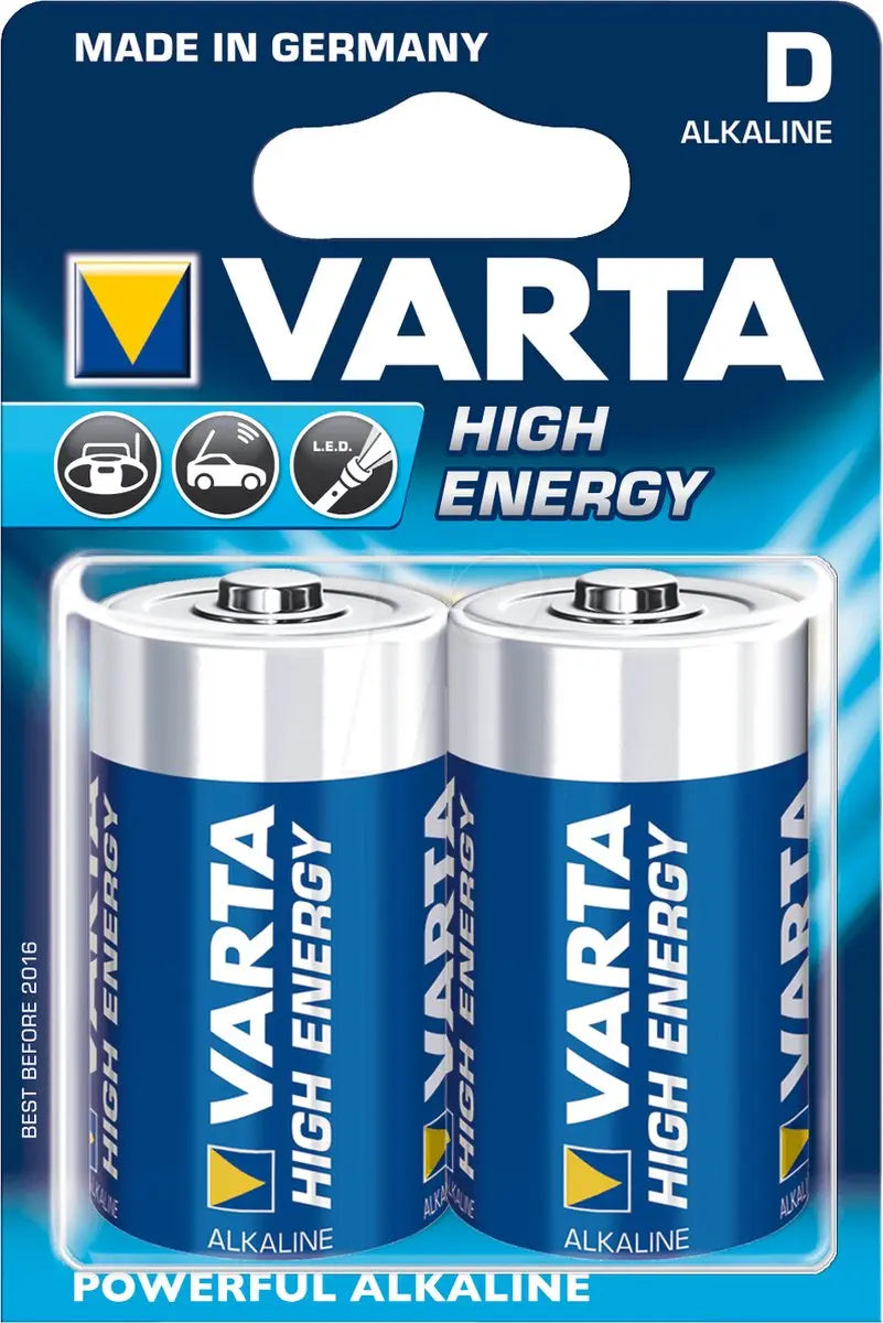 Varta Batterijen High Energy 1,5 Volt D - 2 pack