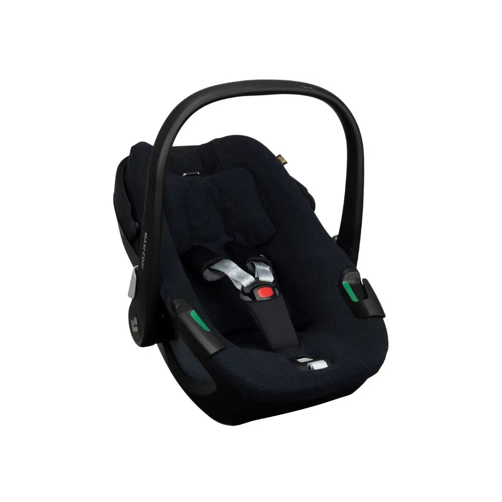 Ukje Housse de siège-auto pour Maxi-Cosi Pebble 360 Groupe 0 en tissu gaufré noir
