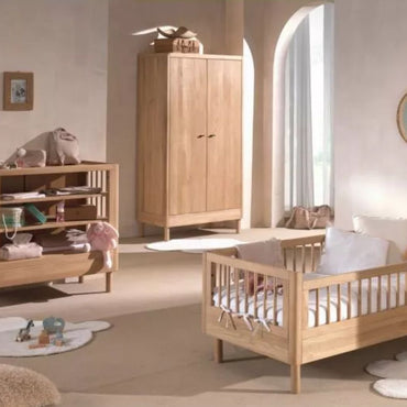 Jaxx 2-delige babykamer (meegroeibed L 140 x B 70 cm + open commode) Forrest Eik
