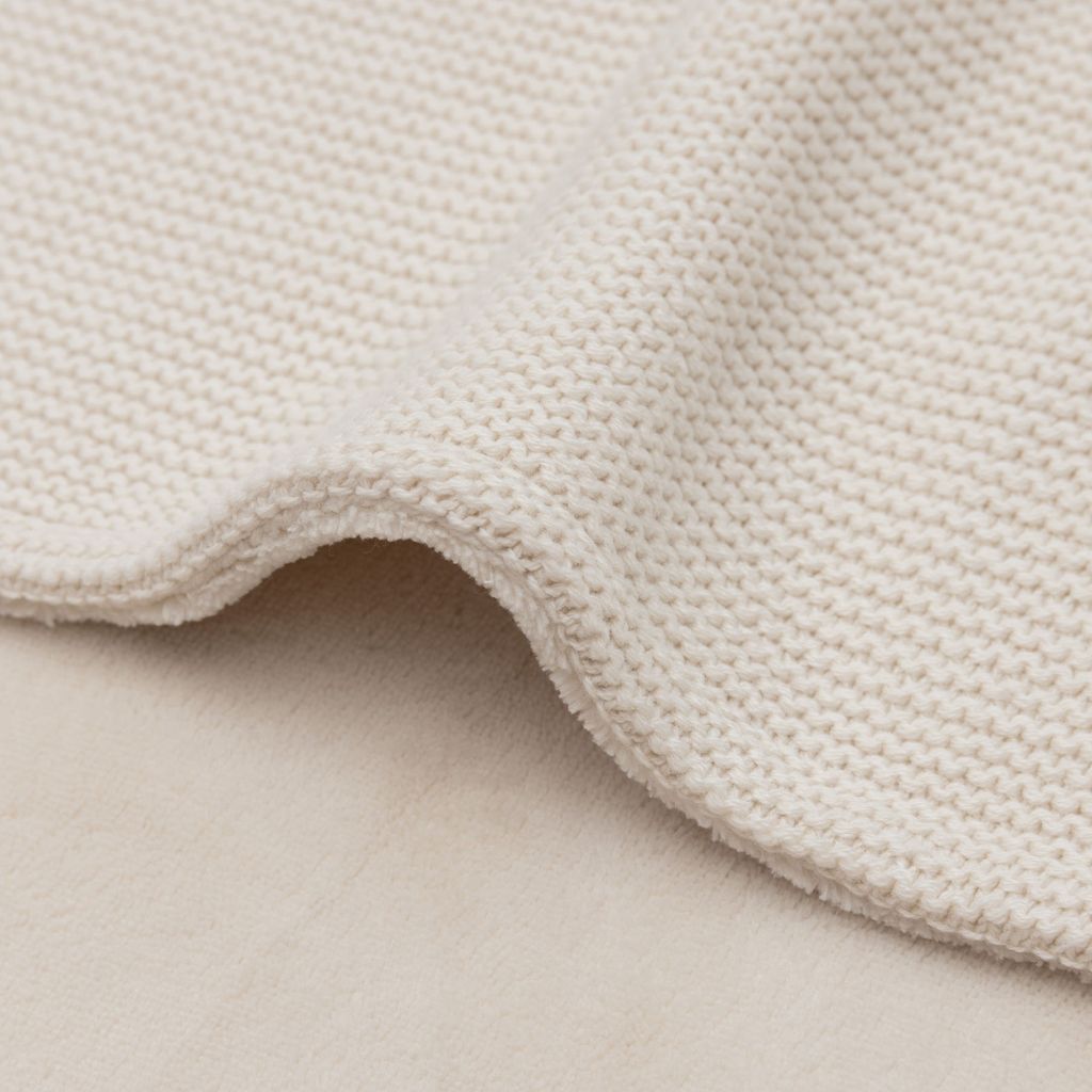 Jollein Couverture pour lit Basic Knit Oatmeal/Velvet 100 x 150 cm