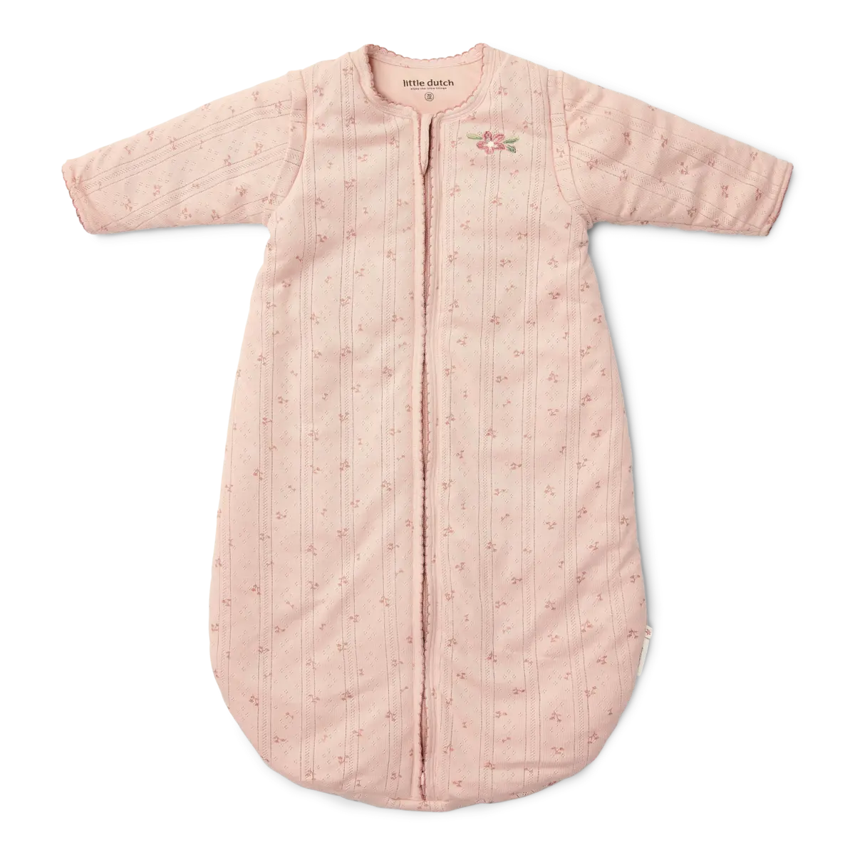 slaapzak winter  110 cm jersey/ajour Blossom roze