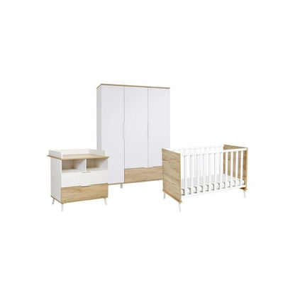 Transland Chambre de bébé 3 pièces (lit + commode + armoire 3 portes) Maly