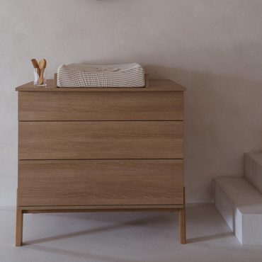 Quax Chambre de bebe 2 pièces (lit evolutif L 14 x Lg 7 cm - commode avec rallonge) Ashi Honey Ash