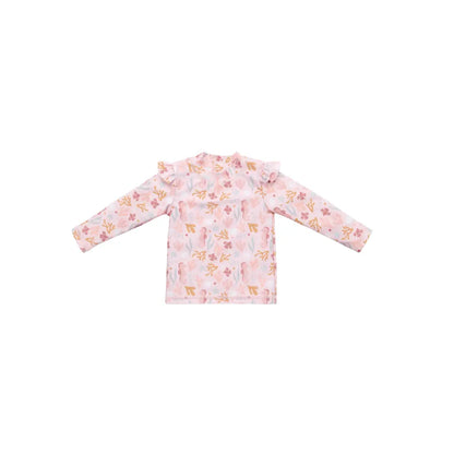 Little Dutch Zwem shirt lange mouw ruches Ocean Dreams , m 62/68, Roze, Meisjes