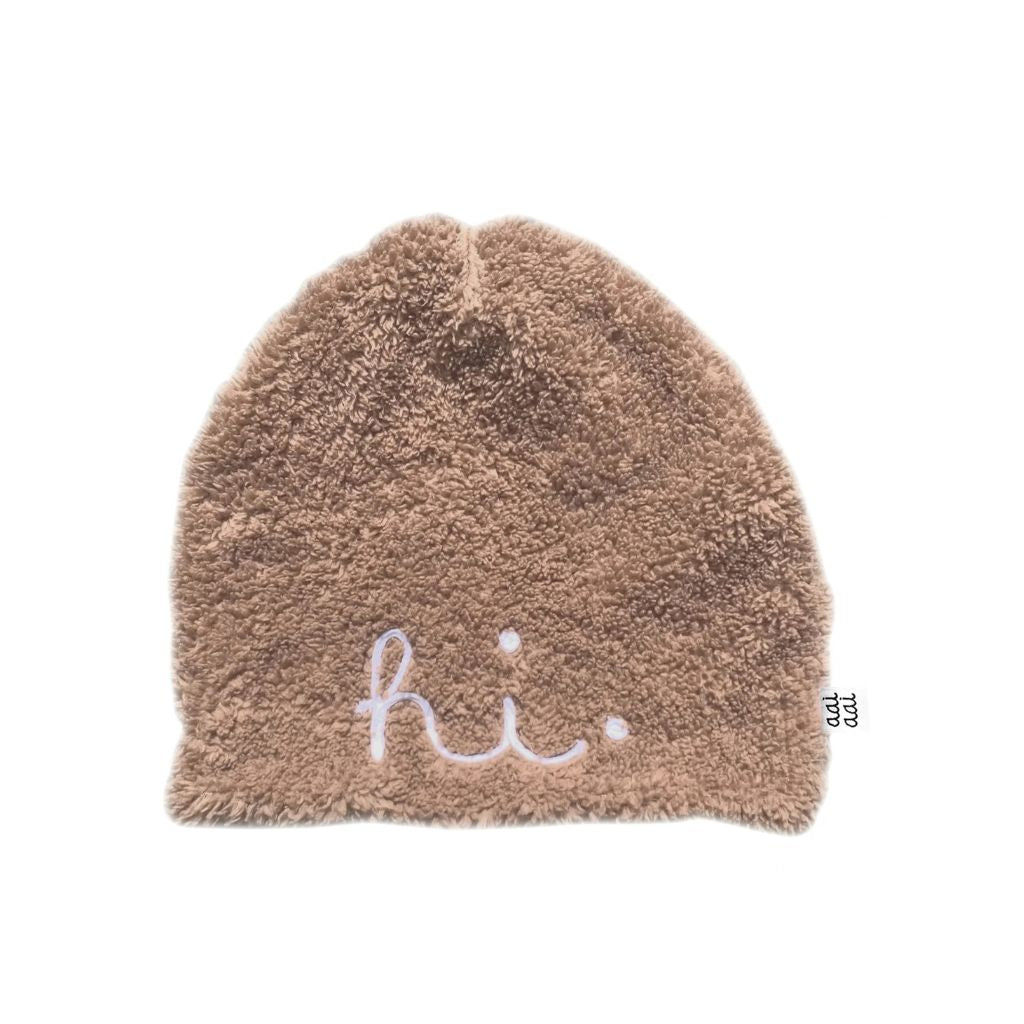 AAI AAI muts, HI beanie, teddy-tricot voering, m 6-12m, camel,unisex
