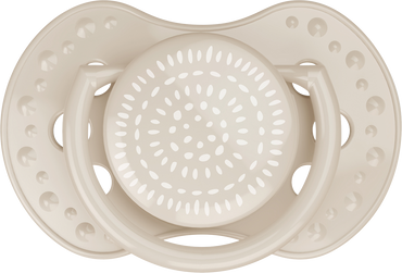 Difrax Fopspeen + 6 maanden LOVI Dynamic Harmony Cream/Light Brown - 2 stuks