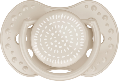 Difrax Fopspeen + 6 maanden LOVI Dynamic Harmony Cream/Light Brown - 2 stuks