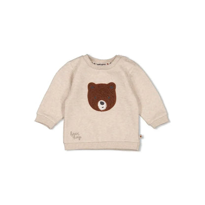 Feetje Sweater - Wild World Taupe melange Jongen