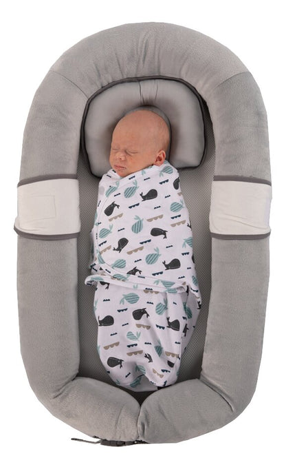 Bo Jungle Couverture d'emmaillotage B-Wrap Blue Whale coton