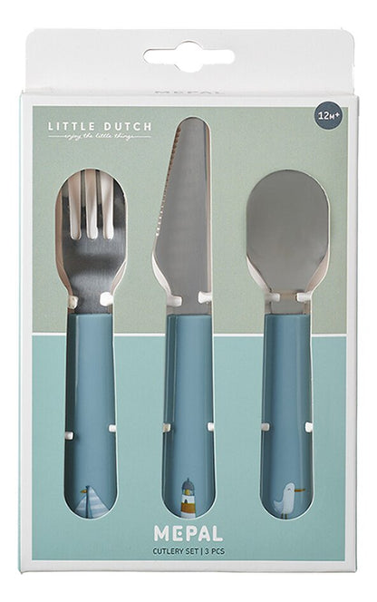 Little Dutch Fourchette, cuillère et couteau Mepal Mio Sailors Bay 