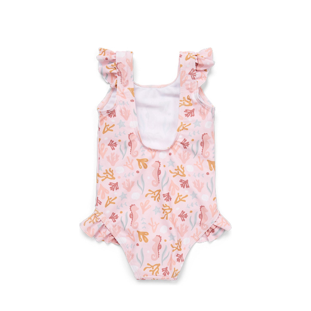 Little Dutch Badpak ruches Ocean Dreams , m74/80, Roze, Meisjes
