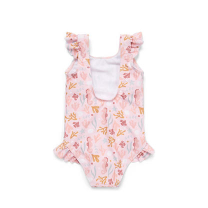 Little Dutch Badpak ruches Ocean Dreams , m74/80, Roze, Meisjes
