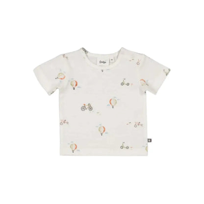 Feetje T-shirt AOP - Mini Adventurer m 80 Offwhite Jongens