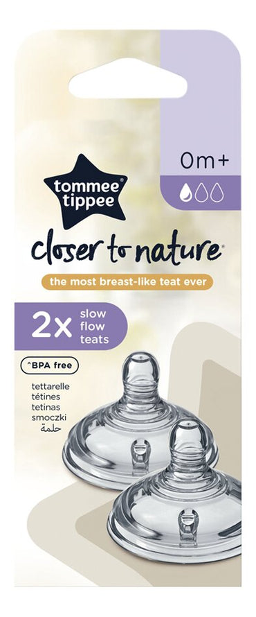 Tommee Tippee Tetine Closer to Nature debit lent - 2 pièces