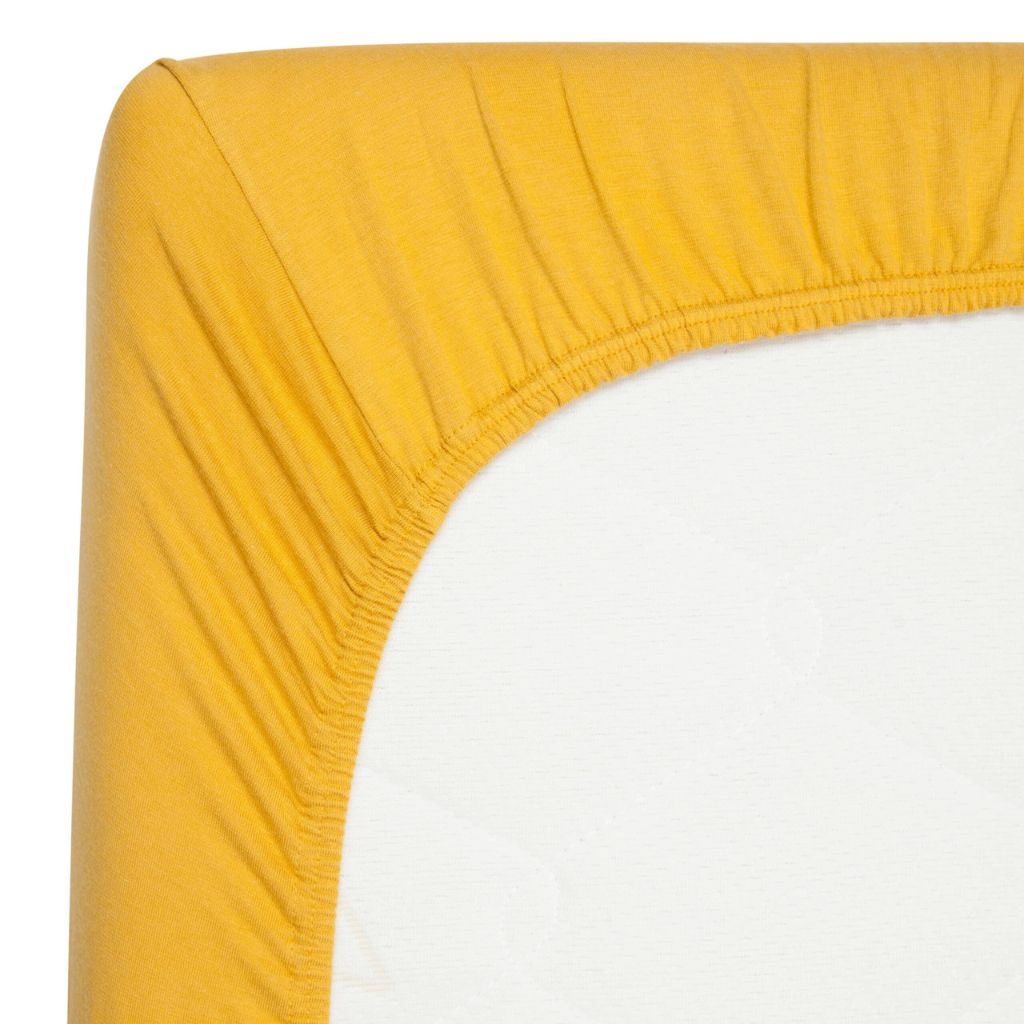 Hoeslaken, bamboo, 75x95x15cm, Ocre, Timboo