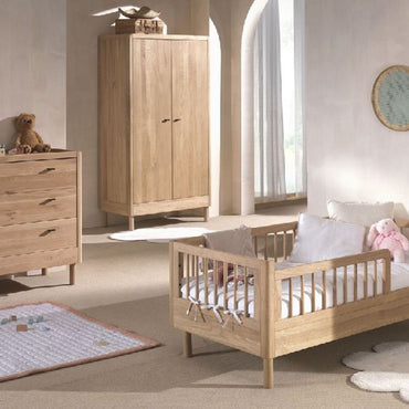 Jaxx 2-delige babykamer (Commode + peuterbed L 140 x B 70 cm) Forrest Eik