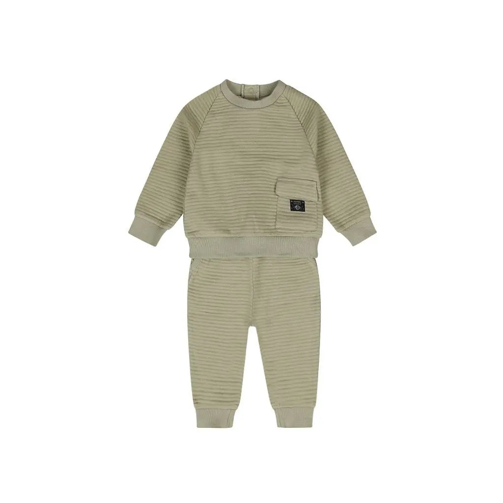 Dirkje Set 2-delig sweat broek en sweater Light green jongen