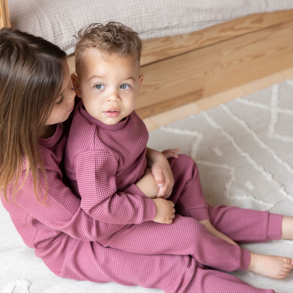 Feetje Pyjama bébé en tissu gaufré 2 pièces Berry